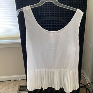 Chicos 3 Lightweight pleated tank semi sheer crew neck Tunic XL /16 100% COTTON